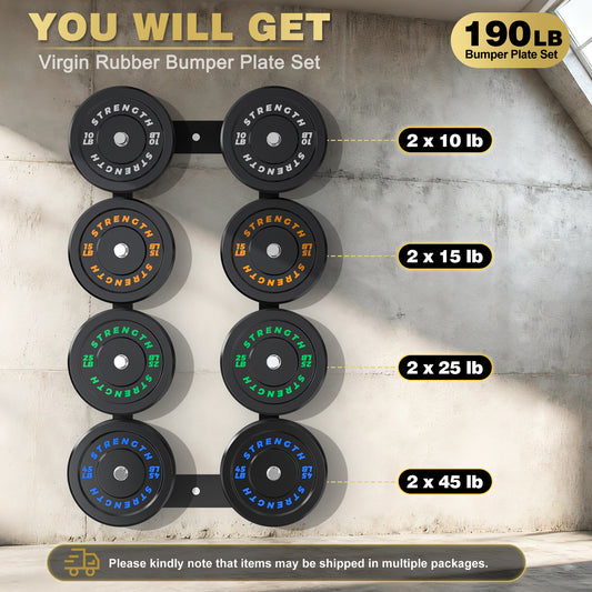 190LB Rubber Bumper Plates