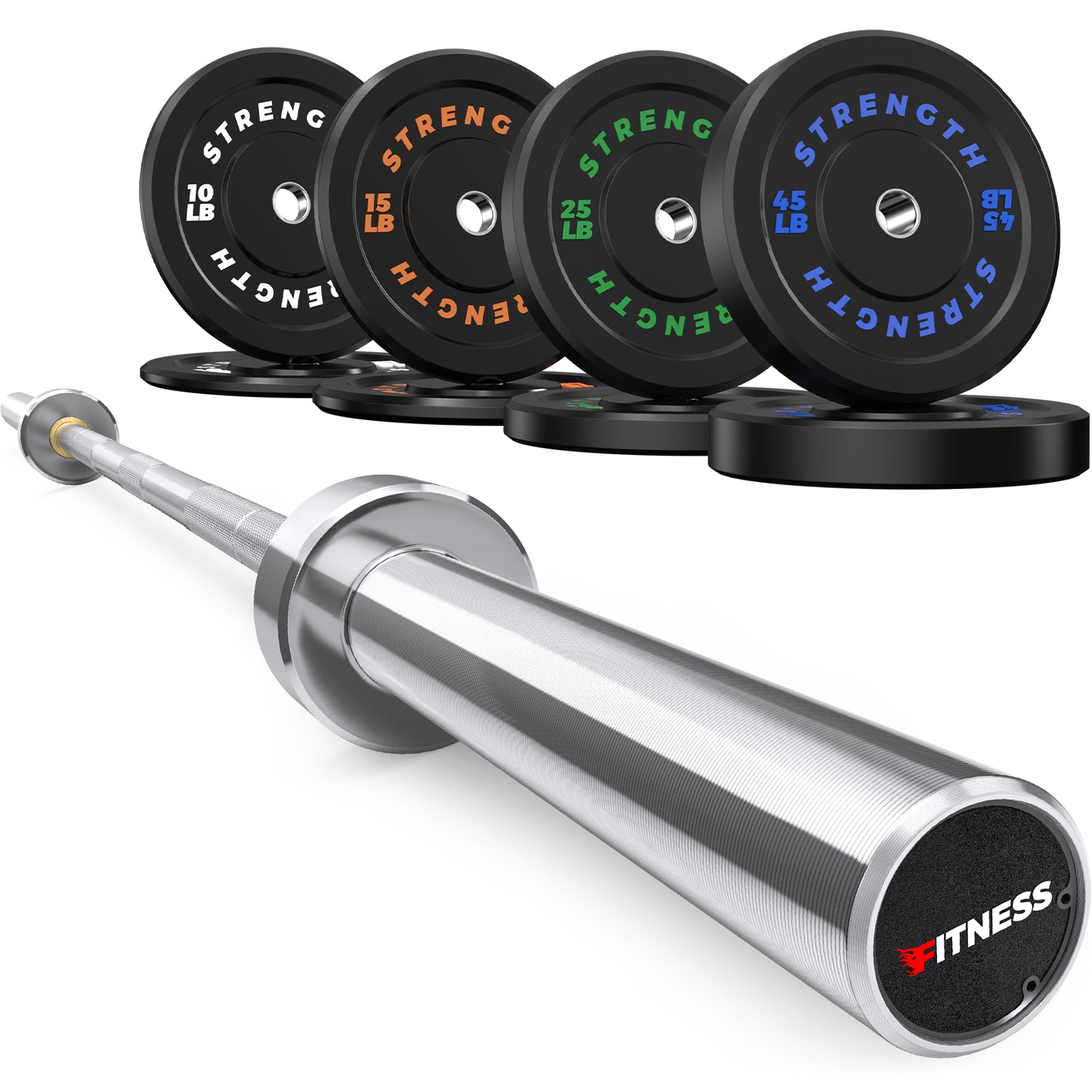 190LB Weights Plates + 7ft Olympic Barbell (Silver)