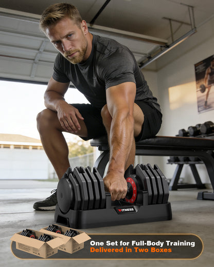 10-in-1  55lbs Adjustable Dumbbells Set