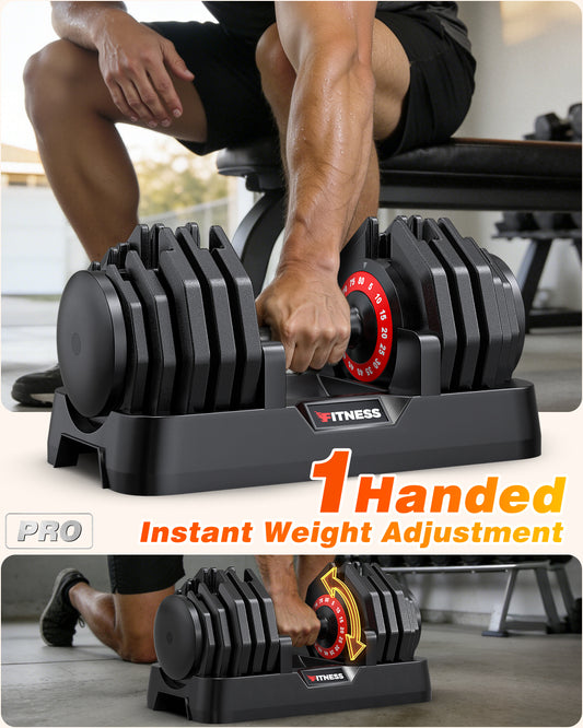 80lbs Adjustable Dumbbells Set with Bench