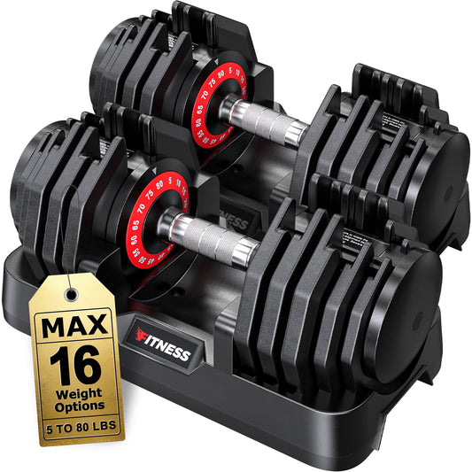 16-in-1  80lbs Adjustable Dumbbells Set