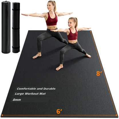 Large Exercise Mat for Home Gym, 8'x6'