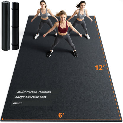 Large Exercise Mat for Home Gym, 12'x6'