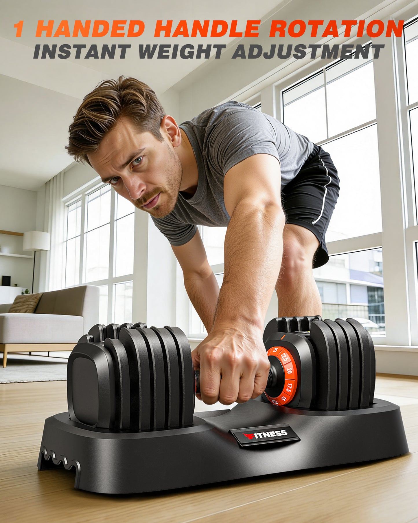 25 lbs Adjustable Dumbbells Set - 10 Weights