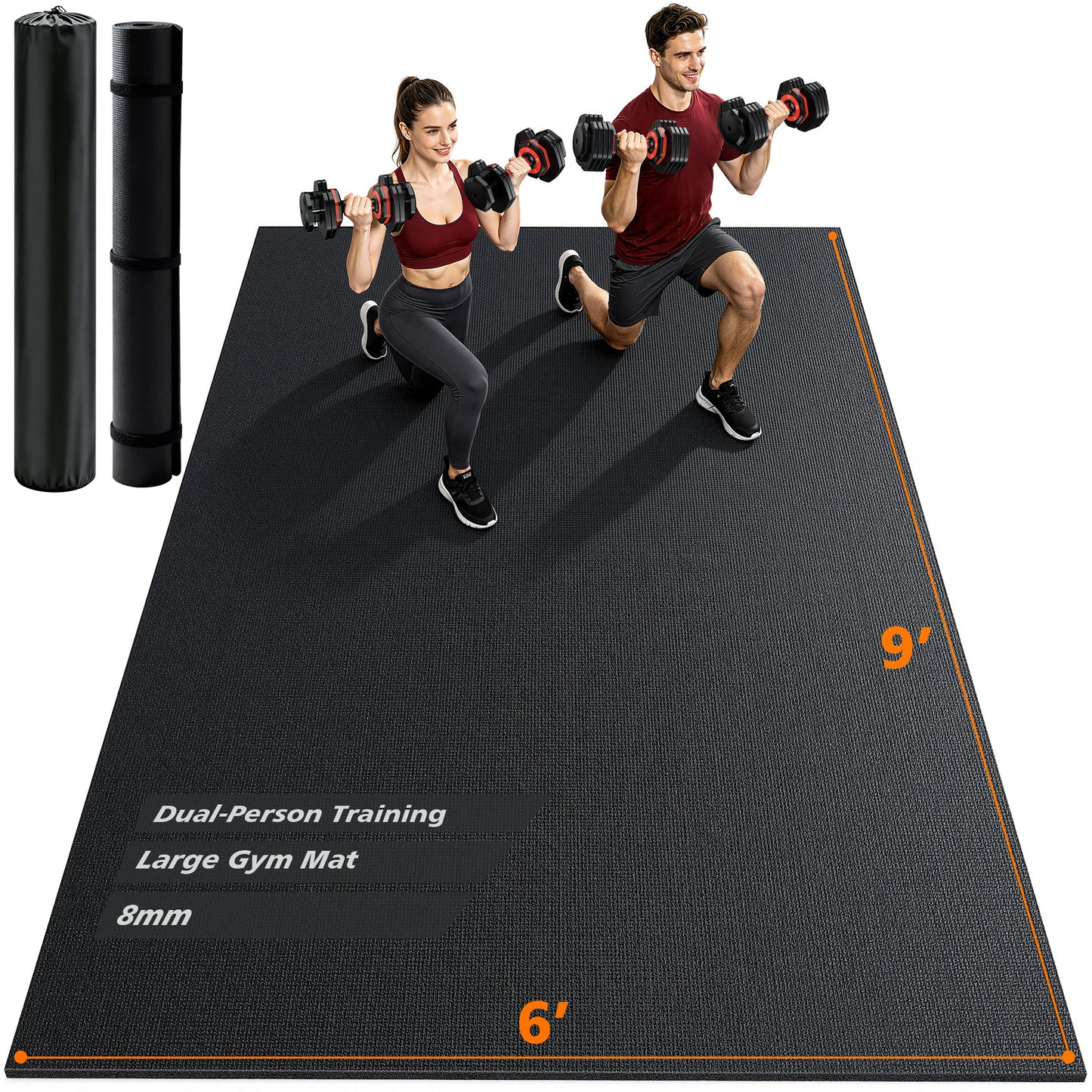 Large Exercise Mat for Home Gym, 9'x6'