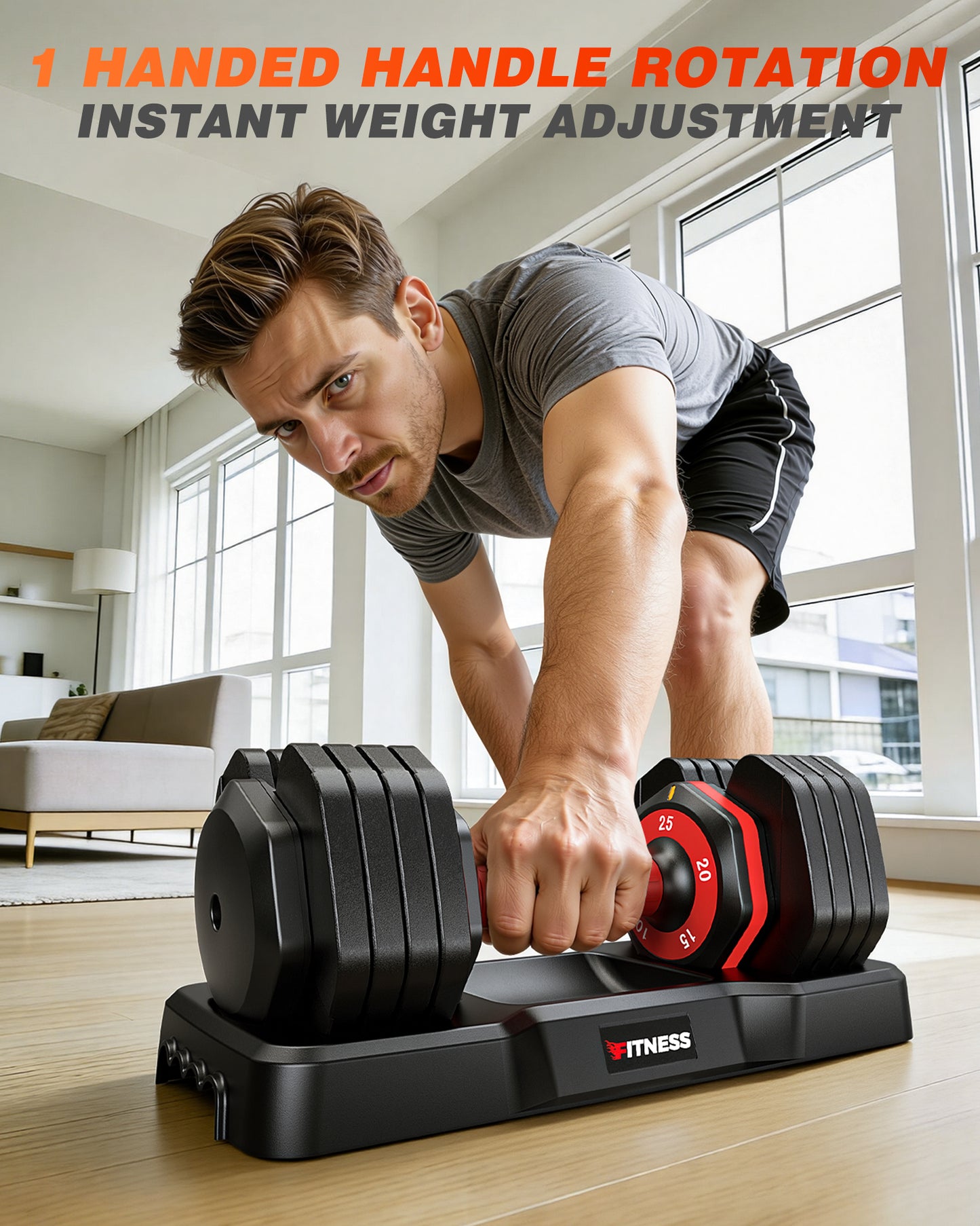25 lbs Adjustable Dumbbells Set - 5 Weights
