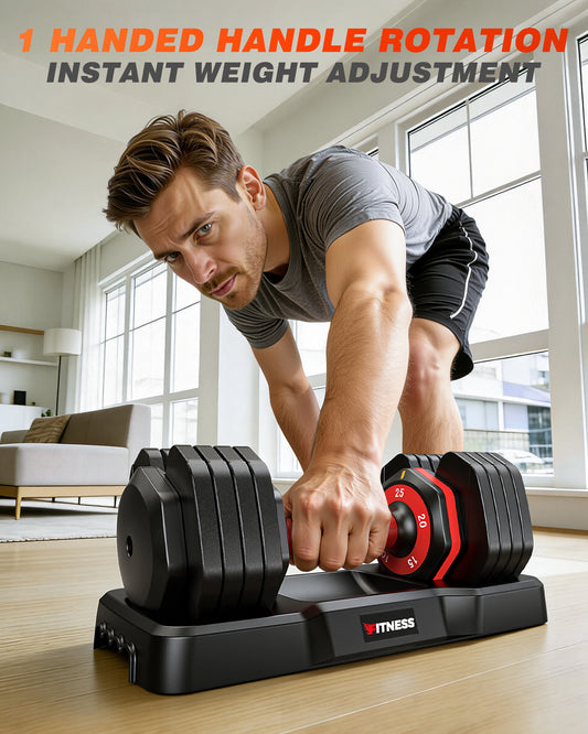 25 lbs Adjustable Dumbbells Set - 5 Weights