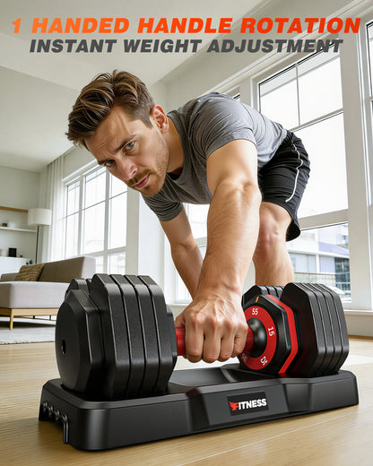 55 lbs Adjustable Dumbbells Set - 5 Weights