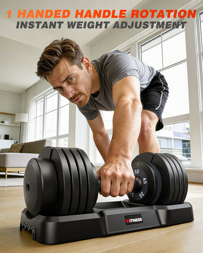 55 lbs Adjustable Dumbbells Set - 5 Weights