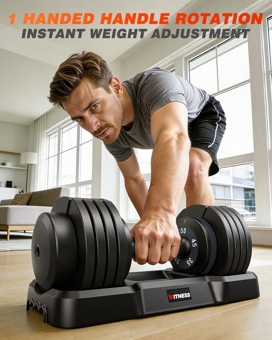 55 lbs Adjustable Dumbbells Set - 5 Weights