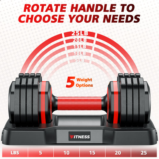 5 Weights-25LB Adjustable Dumbbells