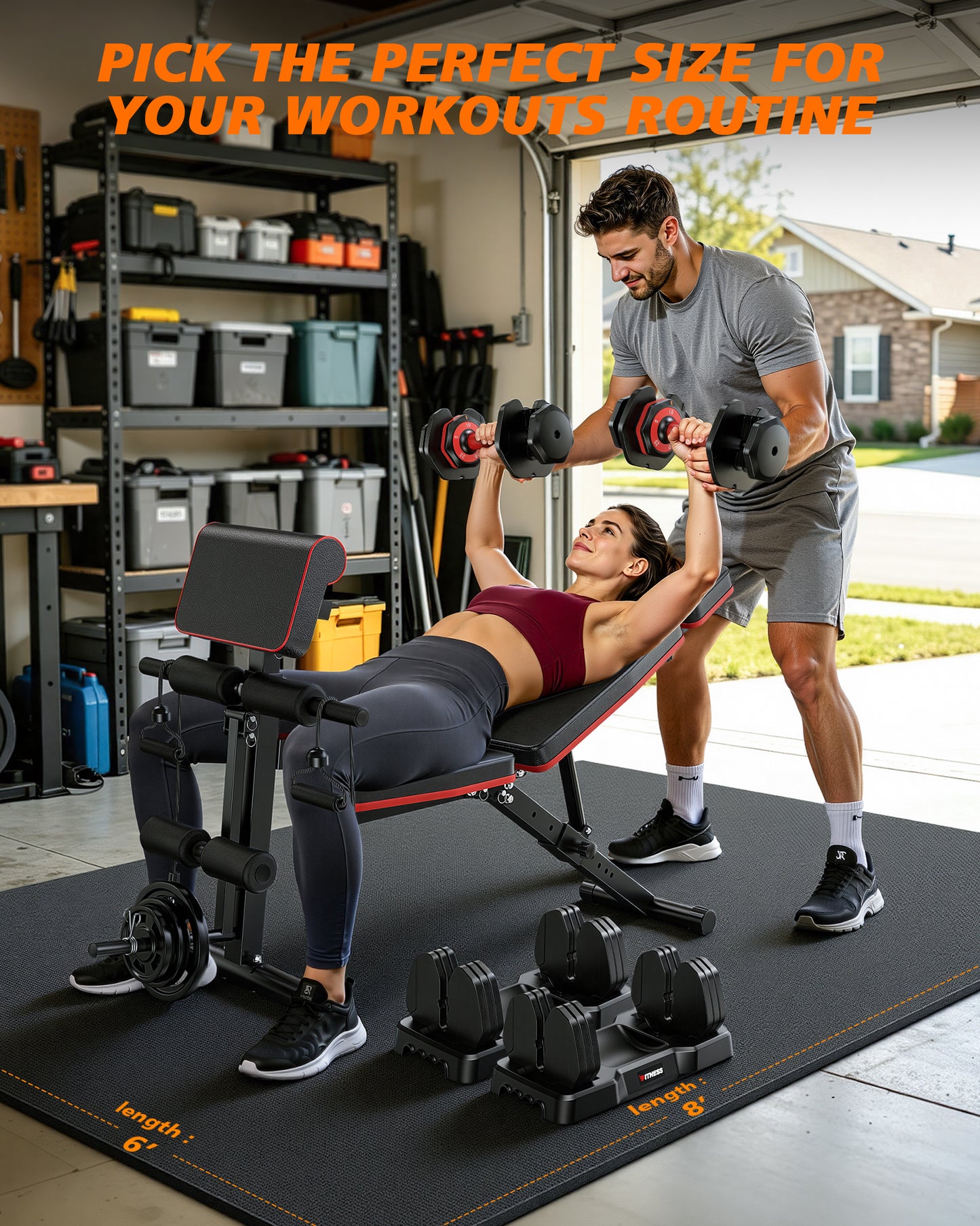 Large Exercise Mat for Home Gym, 8'x6'