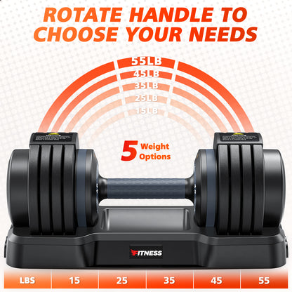 5 Weights-55LB Adjustable Dumbbells