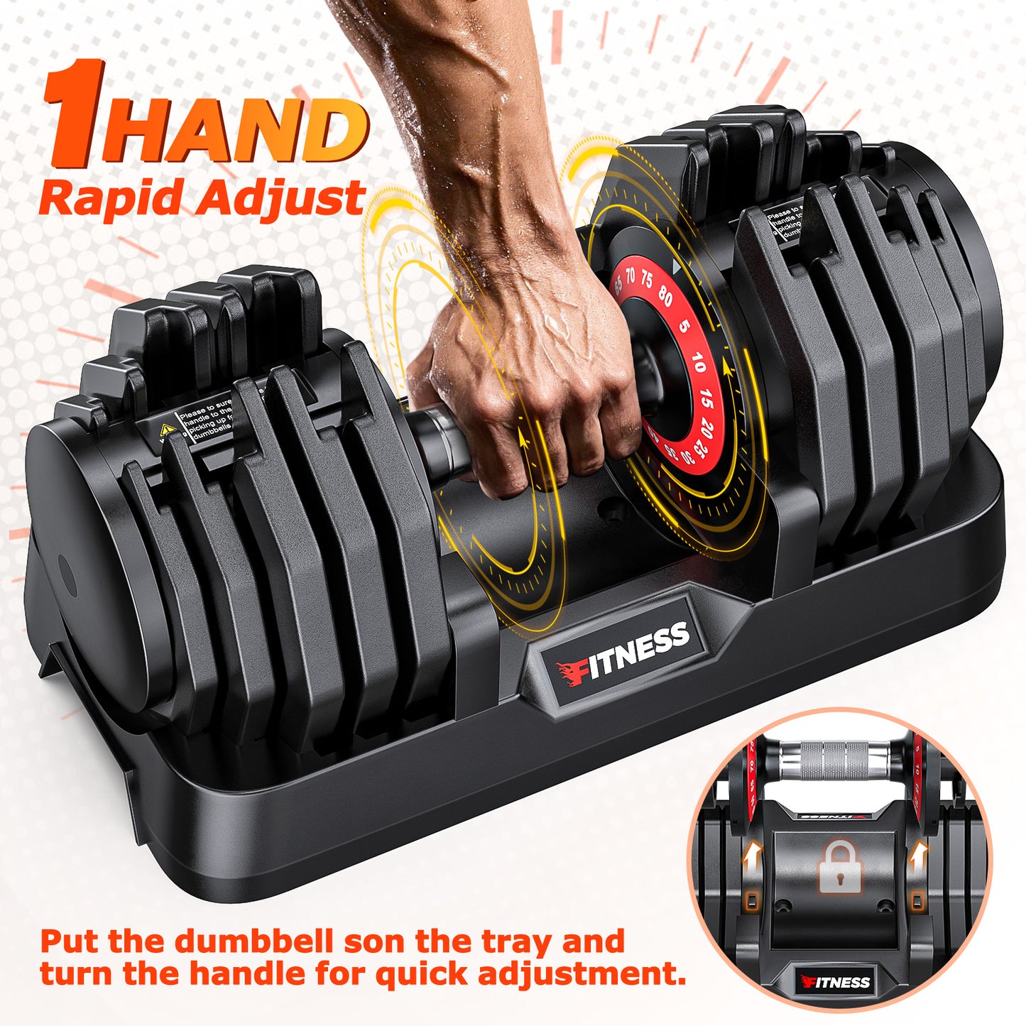 16 in 1 Adjustable Dumbbells-80LB Pair