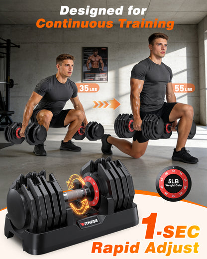 10-in-1  55lbs Adjustable Dumbbells Set