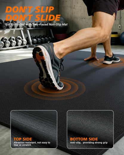Large Exercise Mat for Home Gym, 12'x6'