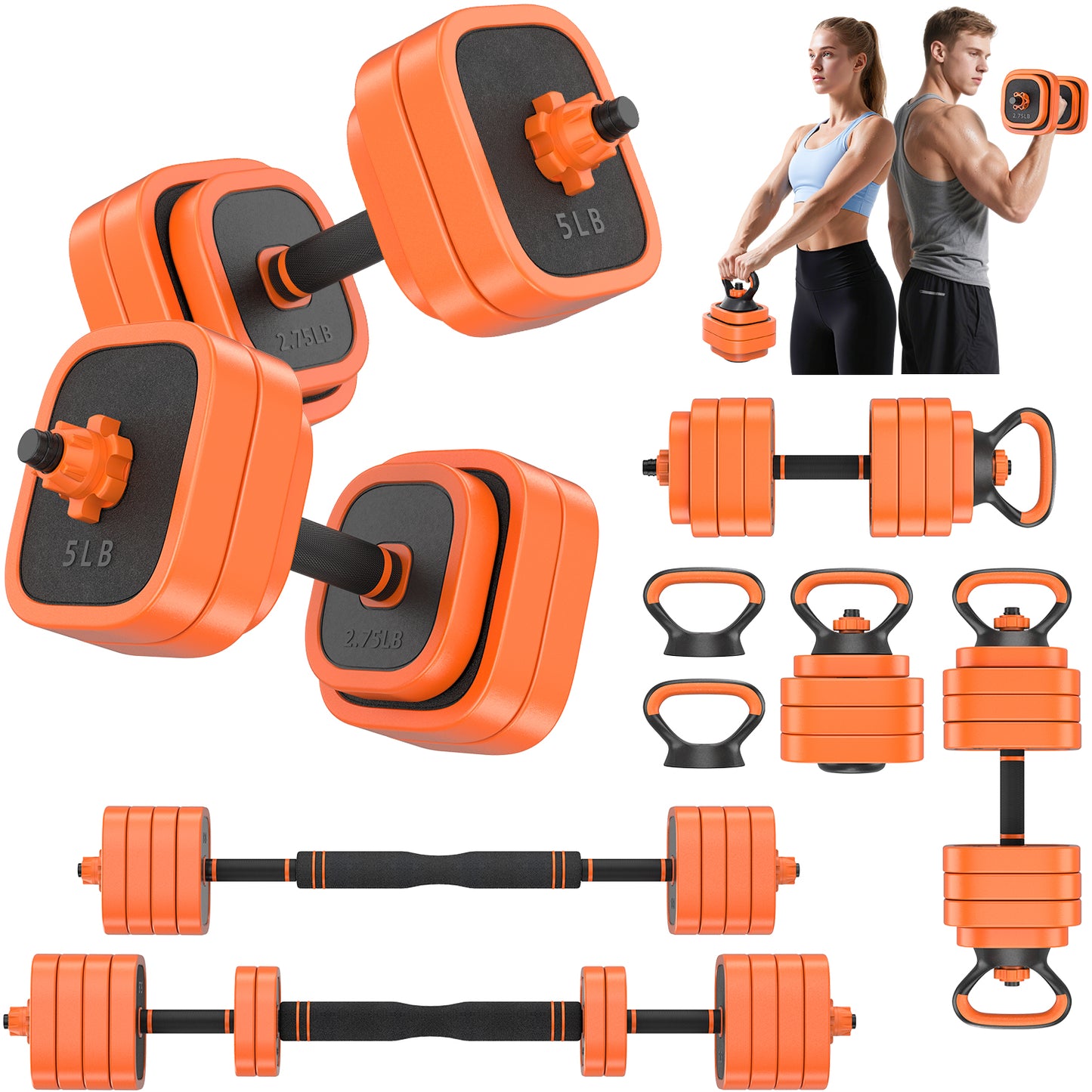 4 in 1 Adjustable Dumbbells Set