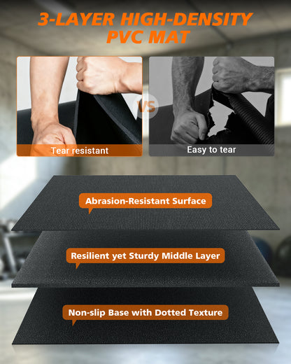 Large Exercise Mat for Home Gym, 12'x6'
