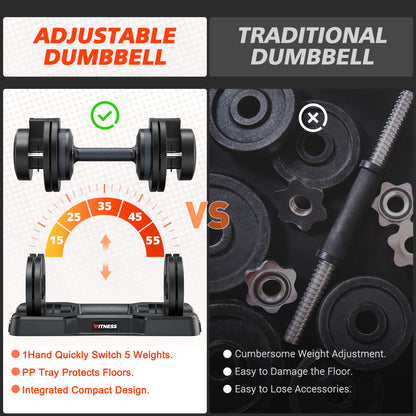5 Weights-55LB Adjustable Dumbbells