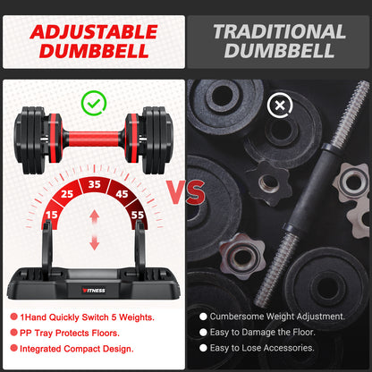 5 Weights Adjustable Dumbbells