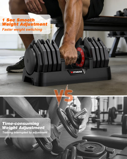 10-in-1  55lbs Adjustable Dumbbells Set