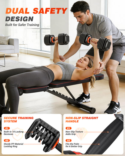 25 lbs Adjustable Dumbbells Set - 10 Weights
