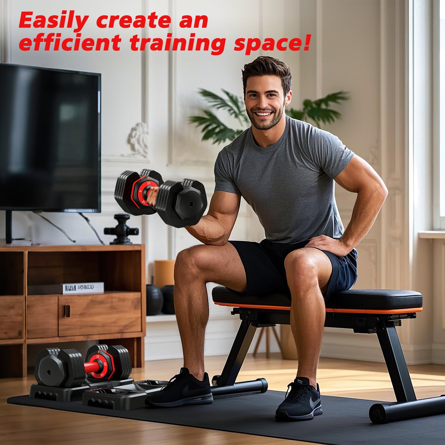 5 Weights-25LB Adjustable Dumbbells