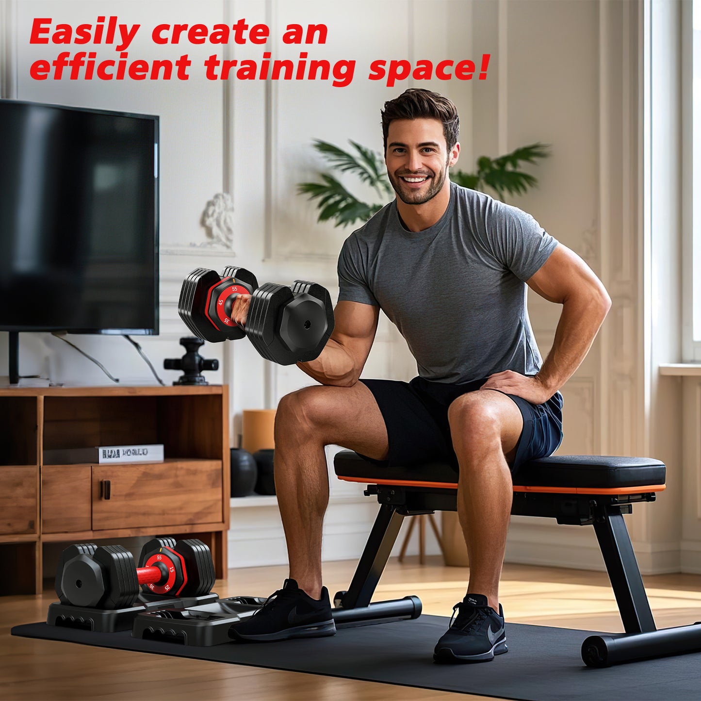 5 Weights Adjustable Dumbbells