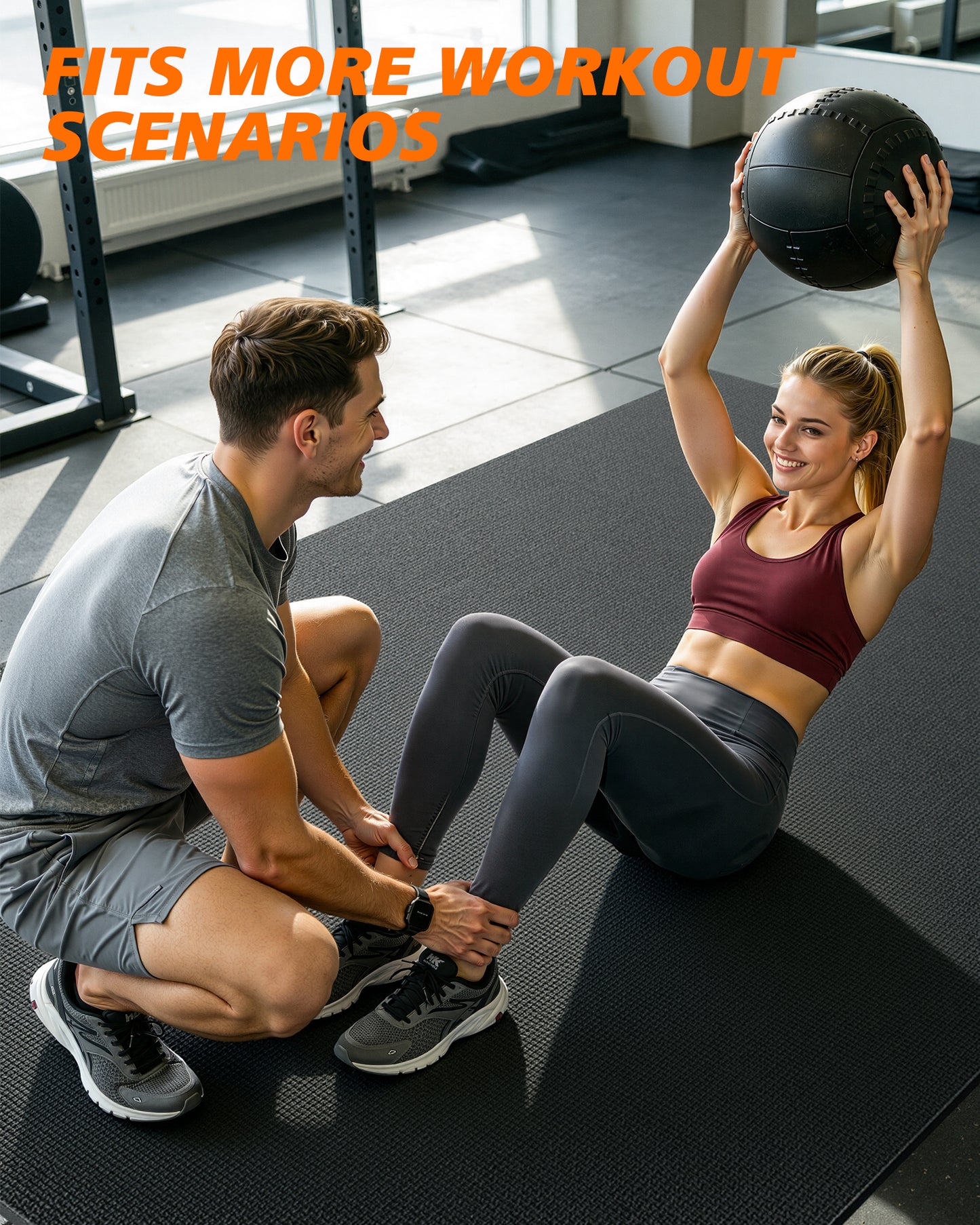 Large Exercise Mat for Home Gym, 8'x6'
