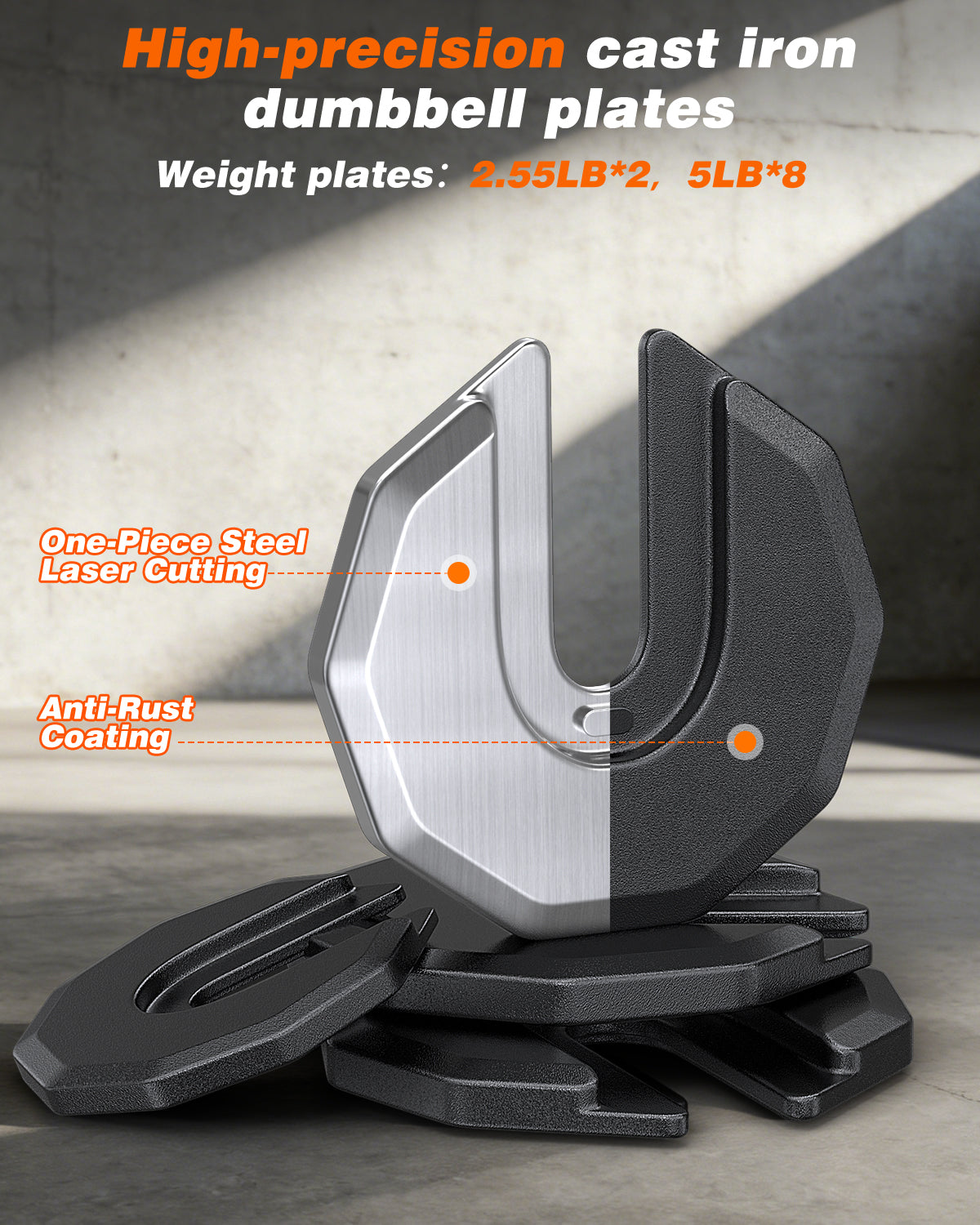 10-in-1  55lbs Adjustable Dumbbells Set
