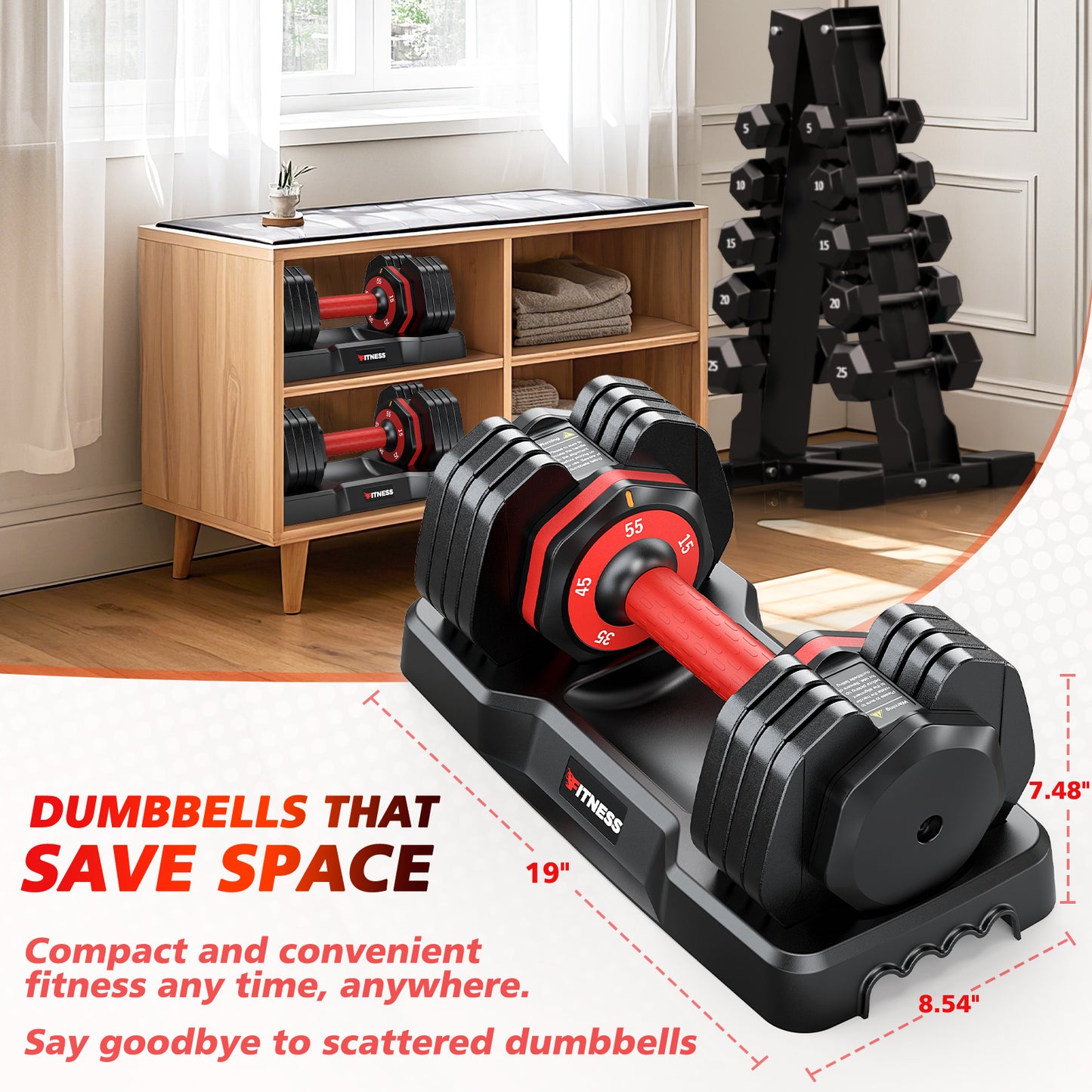 5 Weights Adjustable Dumbbells