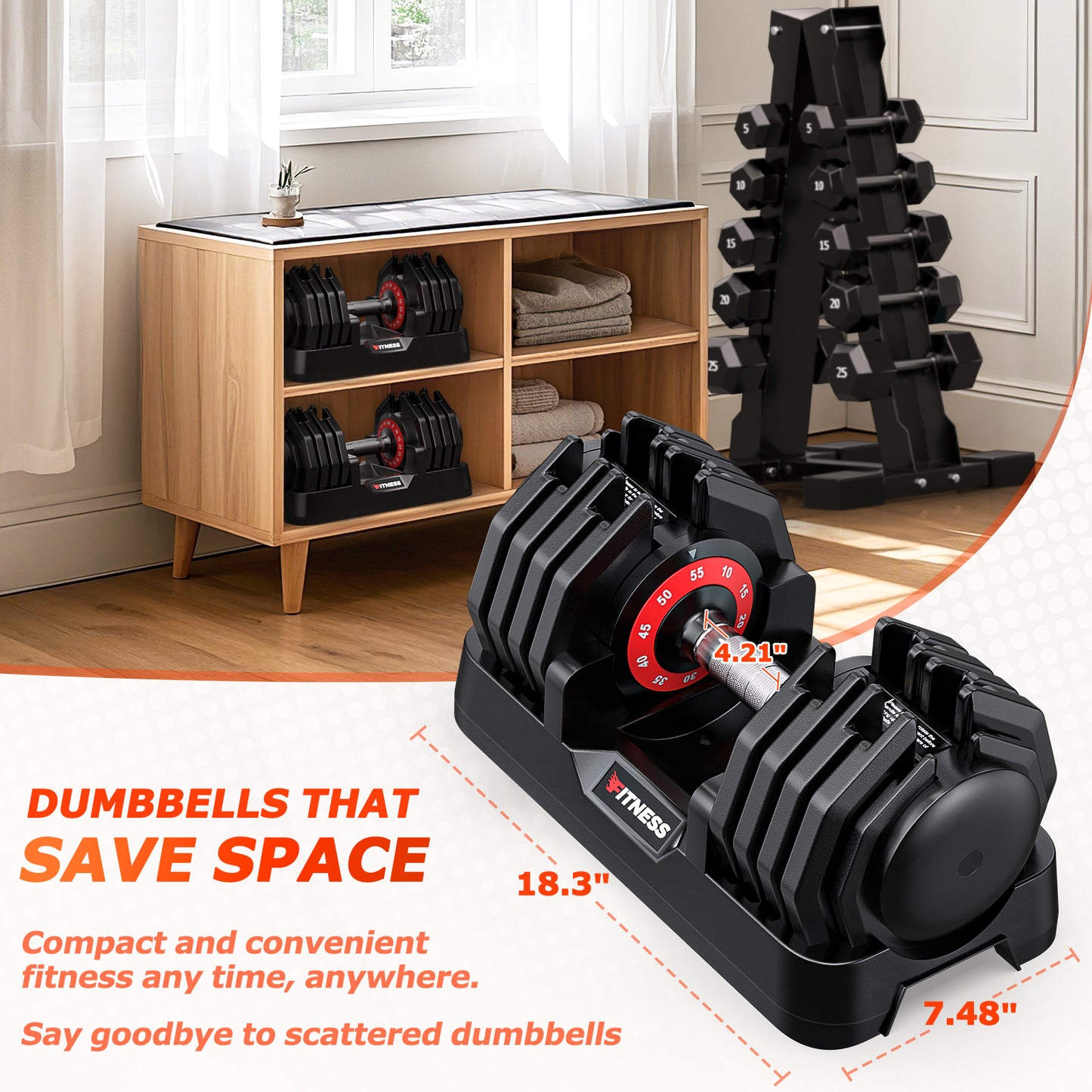 10 in 1 Adjustable Dumbbells
