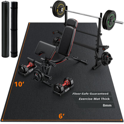 Large Exercise Mat for Home Gym, 10'x6'