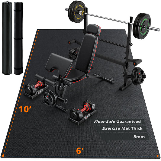 Large Exercise Mat for Home Gym, 10'x6'